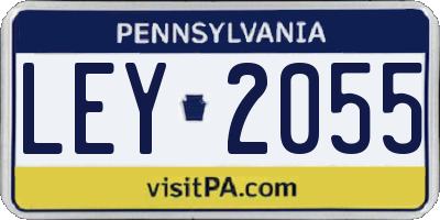 PA license plate LEY2055