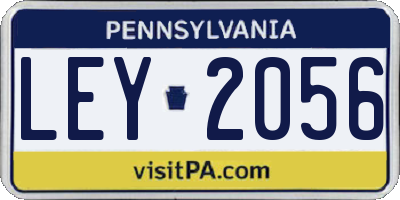 PA license plate LEY2056