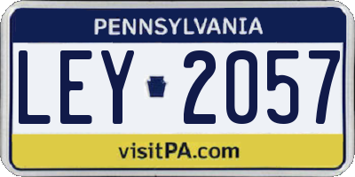 PA license plate LEY2057