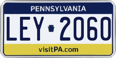 PA license plate LEY2060