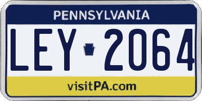 PA license plate LEY2064
