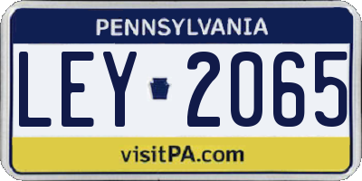 PA license plate LEY2065