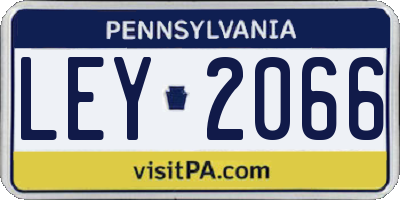 PA license plate LEY2066