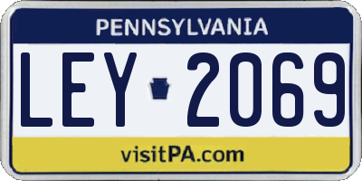 PA license plate LEY2069