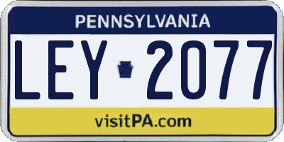 PA license plate LEY2077
