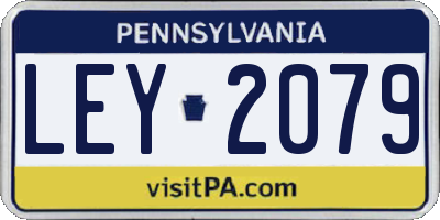 PA license plate LEY2079