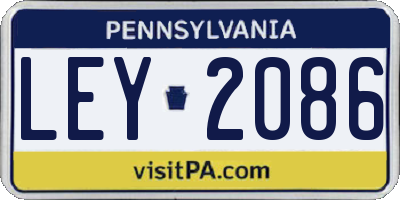 PA license plate LEY2086