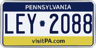 PA license plate LEY2088