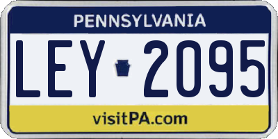 PA license plate LEY2095