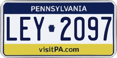 PA license plate LEY2097