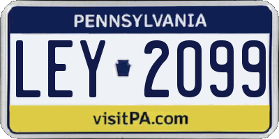 PA license plate LEY2099