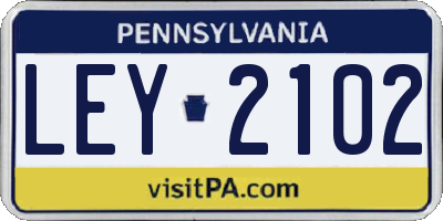 PA license plate LEY2102
