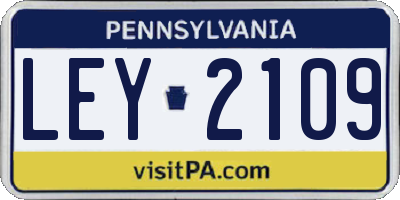 PA license plate LEY2109