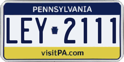 PA license plate LEY2111