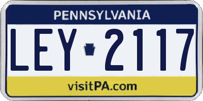PA license plate LEY2117