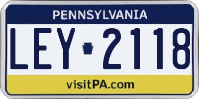 PA license plate LEY2118