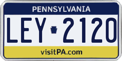 PA license plate LEY2120