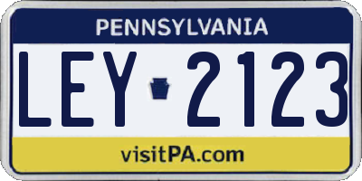 PA license plate LEY2123