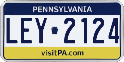 PA license plate LEY2124