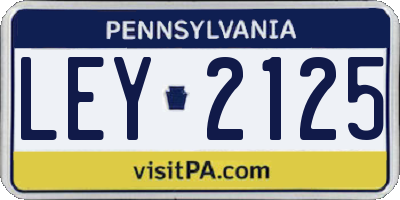 PA license plate LEY2125