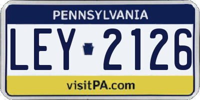 PA license plate LEY2126