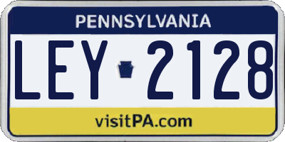 PA license plate LEY2128
