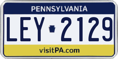 PA license plate LEY2129