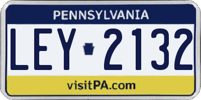 PA license plate LEY2132