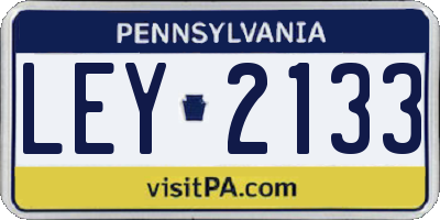 PA license plate LEY2133