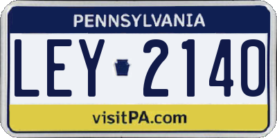 PA license plate LEY2140