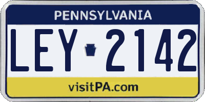 PA license plate LEY2142