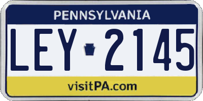 PA license plate LEY2145