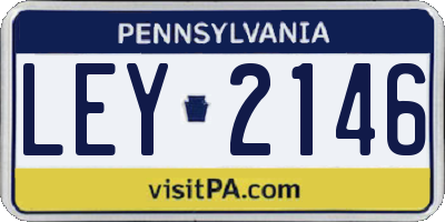 PA license plate LEY2146