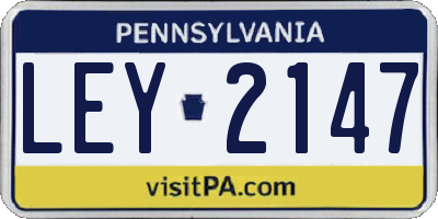 PA license plate LEY2147