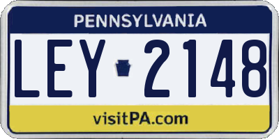 PA license plate LEY2148