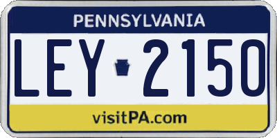 PA license plate LEY2150