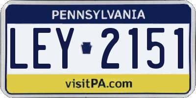 PA license plate LEY2151