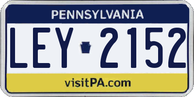 PA license plate LEY2152