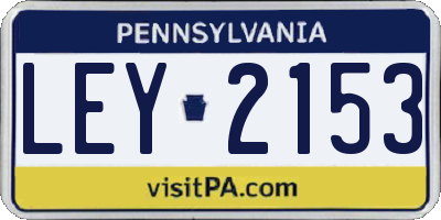 PA license plate LEY2153