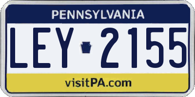 PA license plate LEY2155