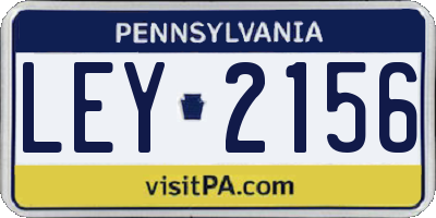 PA license plate LEY2156