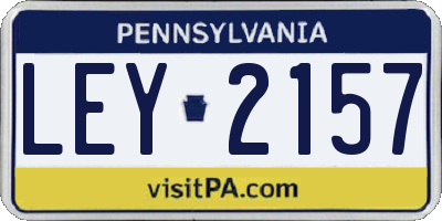 PA license plate LEY2157