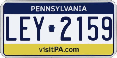 PA license plate LEY2159