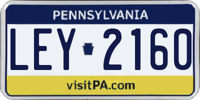 PA license plate LEY2160