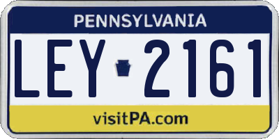 PA license plate LEY2161