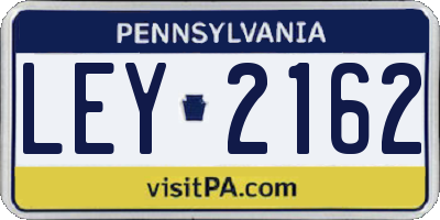PA license plate LEY2162