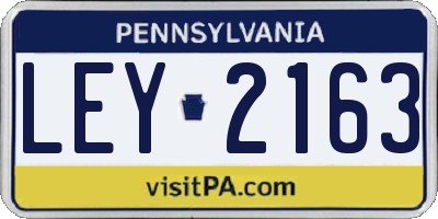 PA license plate LEY2163