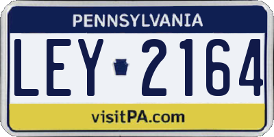 PA license plate LEY2164