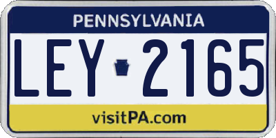 PA license plate LEY2165