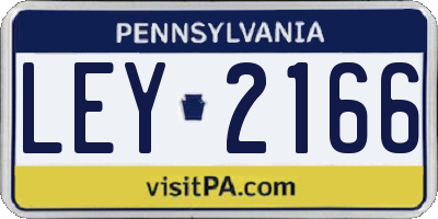 PA license plate LEY2166